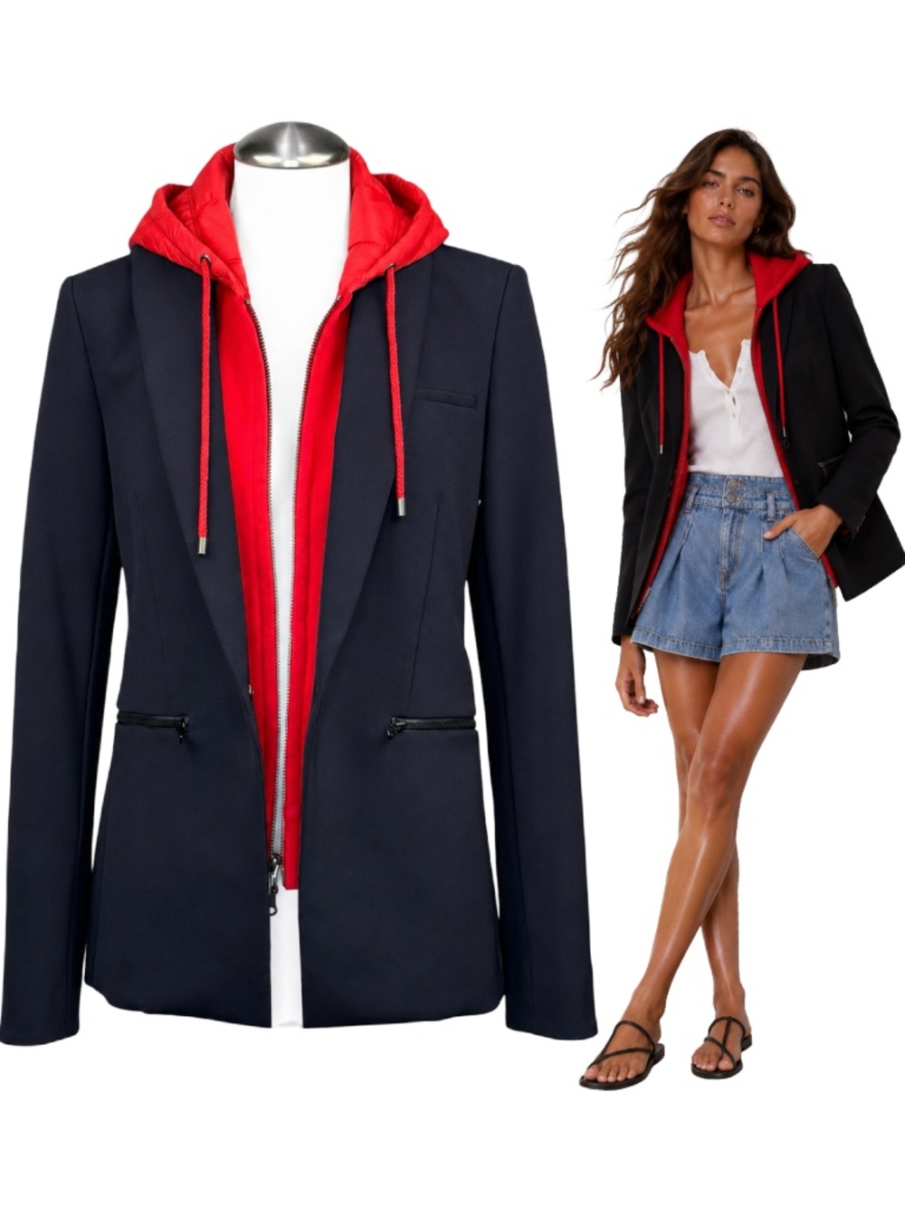 $645 Veronica Beard Scuba Dickey Blazer Jacket – Black– Size 2